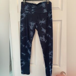 Women's Blue Tie-Dye Leggings
